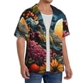 thumbnail image 2 of Wukai Sunset Floral Fantasy Landscape Men's Casual Short-Sleeve Button Down Shirt,Cuban Shirts for Men,Mens Short Sleeve Dress Shirts-Small, 2 of 5