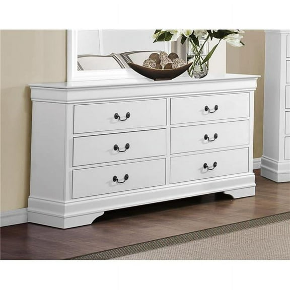 Home Elegance 2147W-5 33 x 15.75 x 58.25 in. Mayville Dresser - White