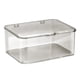 thumbnail image 1 of Caja de almacenamiento de escritorio de plástico de gran capacidad, resistente al polvo, multifuncional, con tapa, color gris claro, 1 of 12