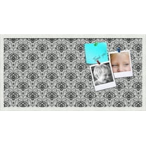 PinPix 36x18 Custom Cork Bulletin Board Grand Floral Motif Poster Board Has a Fabric Style Canvas Finish, Framed in Grand Floral Motif, by ArtToFrames (PinPix-181)