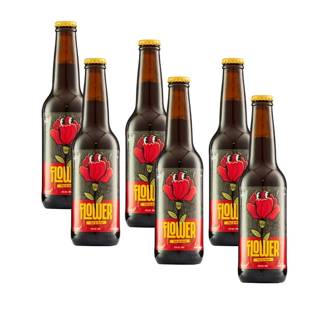 Six Pack Bebida Artesanal Tinto de Verano Flower 355 Ml Bebida Preparada con Vino Tinto