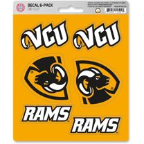 Virginia Commonwealth University VCU Rams 6-Piece Decal Sticker Set, 5x6 Inch Sheet, Gift for football fans for any hard surfaces around home, automotive, personal items