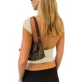 thumbnail image 4 of nvzhuang Women's Summer Tops, Short Sleeve Backless Solid Color Slim Fit T-Shirts Streetwear, 4 of 6