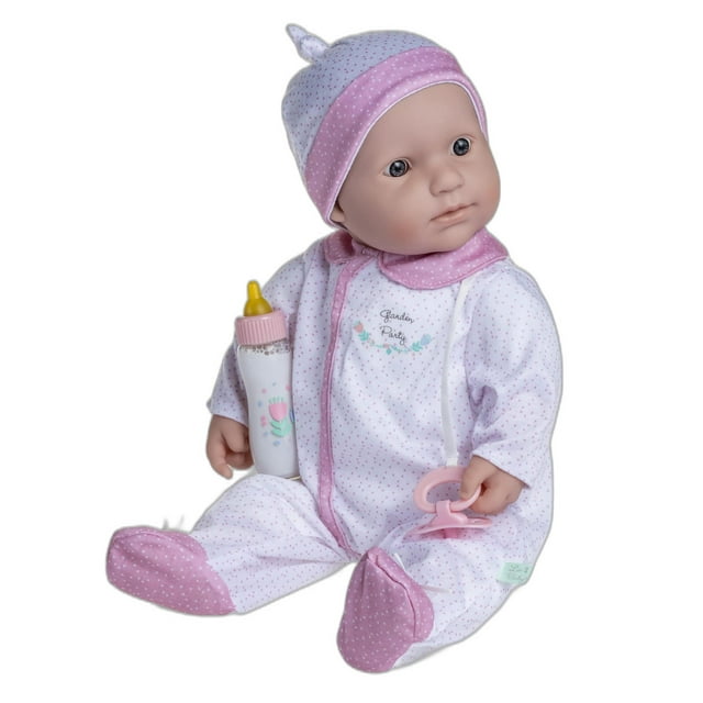 JC Toys La Baby Caucasian 20-inch Small Soft Body Baby Doll La Baby | Washable |Removable White and Pink Outfit w/Hat, Pacifier & Magic Bottle | for Children 12 Months +