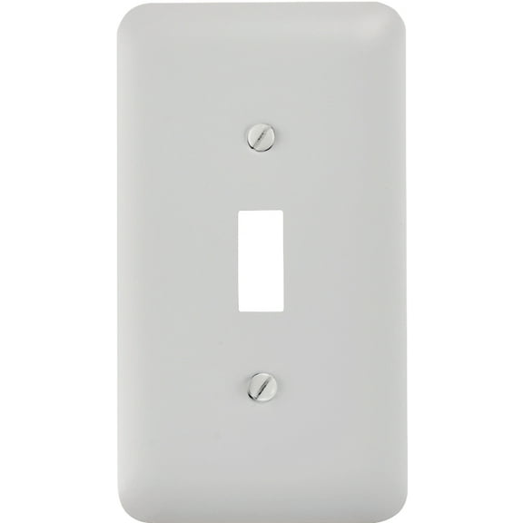 Amerelle 1-Gang Stamped Steel Toggle Switch Wall Plate, White 935TW