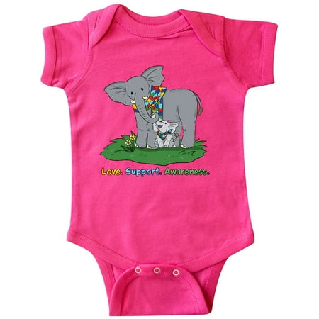 

Inktastic Autism Love Support Awareness Elephants Gift Baby Boy or Baby Girl Bodysuit