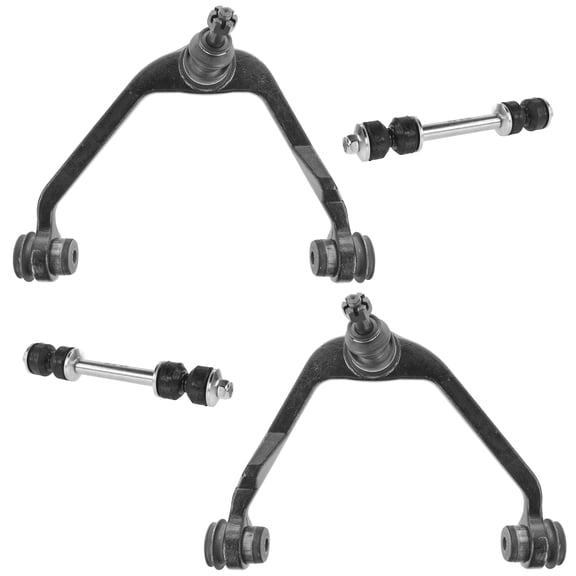TRQ 4 pc Suspension Kit Front Upper Control Arms Ball Joints Sway Bar End Links PSA63661