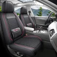 thumbnail image 5 of Leather Car Seat Covers Full Set, Breathable and Waterproof Seat Covers for Cars, Car Seat Protector fit Most Cars, Black, 5 of 10