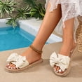 thumbnail image 5 of Samdudou Espadrille Sandals Open Toe Bow Knot Flat Slide Jute Rope Sole Summer Vacation Beach Ladies Casual Style Footwear Outdoor Daily Wear Lightweight Walking Modern Trendy Design, 5 of 8