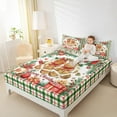 thumbnail image 4 of Castle Fairy Teens Gingerbread Man 4pcs Bed Sheets,Geometric Plaid King Sheets,Merry Christmas Super Cozy Sheet Set,Lightweight Room Decor, 4 of 7