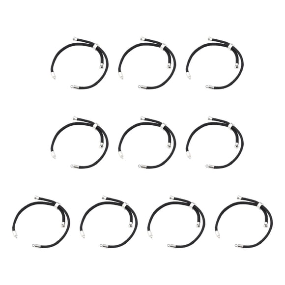 10 Piezas de Pulseras Deslizantes Ajustables de Nailon, Cadena de Cuerda para Hombres Y Mujeres, Fabricación de Pulseras de Cordón Trenzado negra Macarena Pulsera deslizante