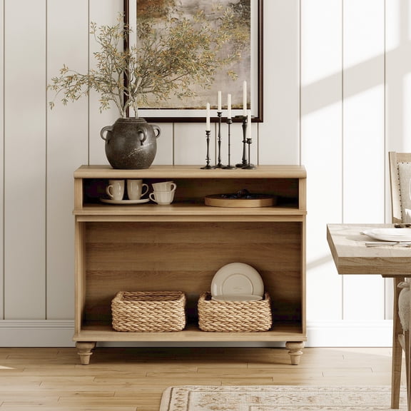 Buffet Cabinet with adjustable shelves, Farmhouse sideboard with storage cabinet, Oak