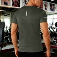 thumbnail image 5 of DPTALR Men's Solid Color Round Neck Short Sleeve Sports Training T-shirt for Running & Fitness,Army Green,Big and Tall Men XXXL, 5 of 9
