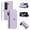 Purple, variant on Samsung Galaxy Z Fold 5 Wallet Case,Zipper Sheepskin Pattern Luxury Leather Zipper Purse Elegant Style Case Shockproof Non-Slip Phone Cover with Removable Adjustable Shoulder Strap,White