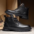 thumbnail image 6 of AUDeals Mens Leather High Top Combat Boots Water Resistant Lace Up Hiking Chukka Boots (Black, 8), 6 of 7