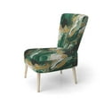 thumbnail image 3 of Designart « Magie Liquide en Vert et Or I » Fauteuil d'Appoint Rembourré Abstrait Vert - Fauteuil Moderne pour Chambre, 3 of 7