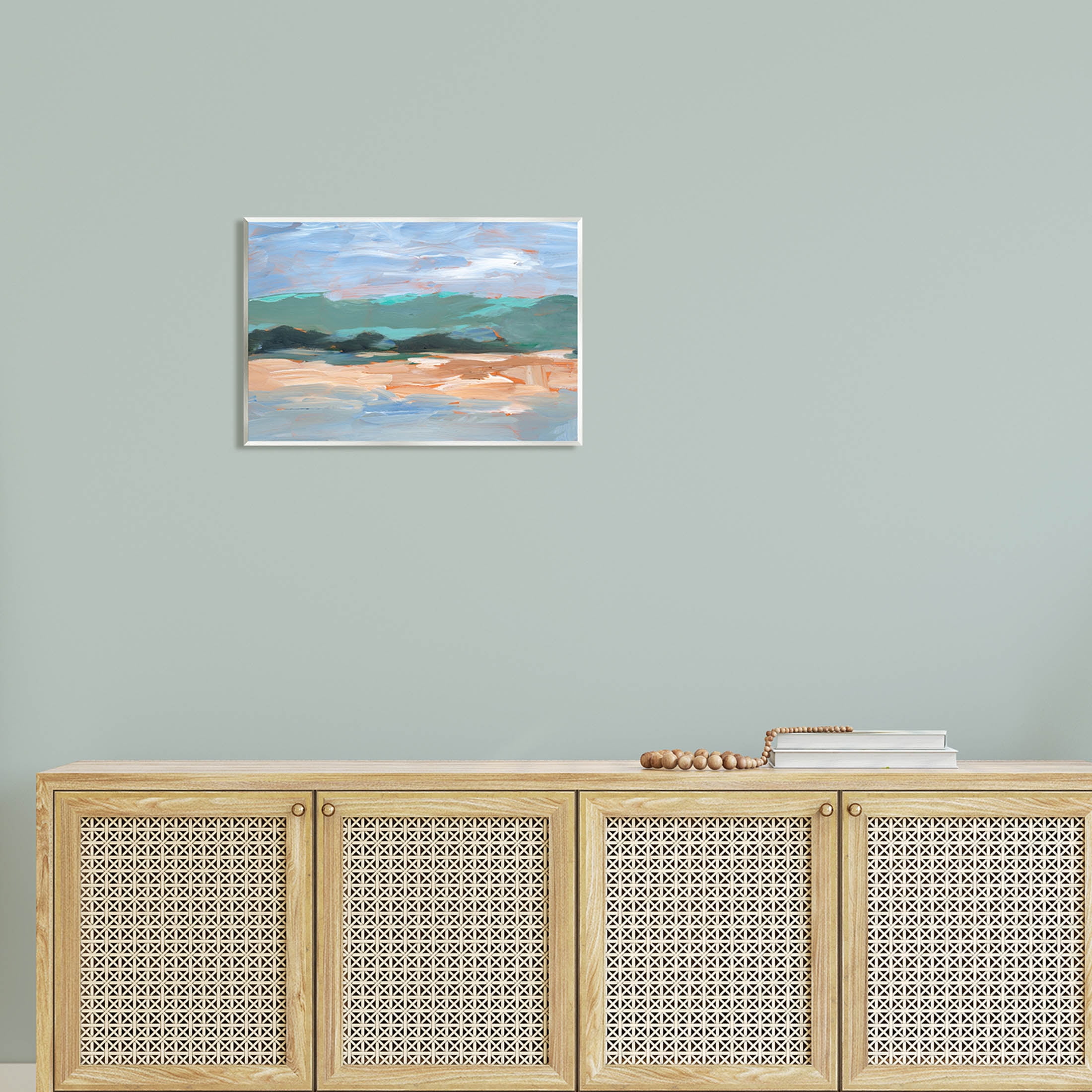 Modern Lake Brushed Scenery Landscape Painting Unframed Art Print Wall Art