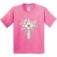 thumbnail image 3 of Inktastic Easter Cross Floral Youth T-Shirt, 3 of 5
