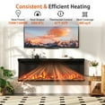 thumbnail image 6 of Giantex 3 Sided Electric Fireplace, 50" Wall-Mounted Fire Place Heater w/12 Flame Colors, 750W/1200W, 6 of 6