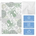 thumbnail image 5 of Sage Green Octopus Coastal Kitchen Towels Set of 3, Water Absorbent Dish Towel, Nautical Coral Starfish Decorative Hand Towels - Quick Drying Cloth for Cooking Baking, 18x28 Inch, 5 of 8
