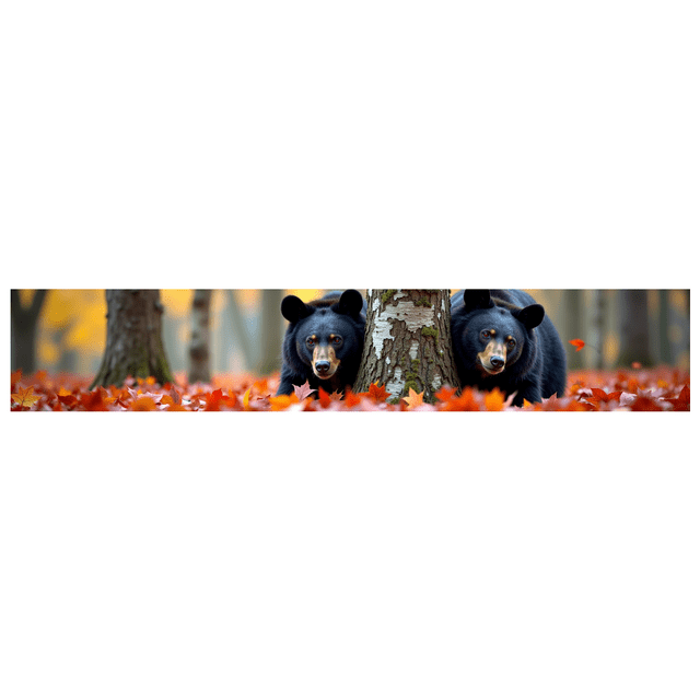 Forest Scene Banner with Two Bears and Giant Tree Party Decoration Background Backdrop Photography Props for Events Nature Themed Parties Wilderness Celebrations