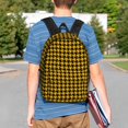 thumbnail image 4 of Disketp Retro Yellow and Black Houndstooth Mochila Escolar de 15 Pulgadas, Mochila Ligera para Estudiantes, Viajes y Trabajo, Cómoda y Resistente para el Uso Diario, 4 of 6