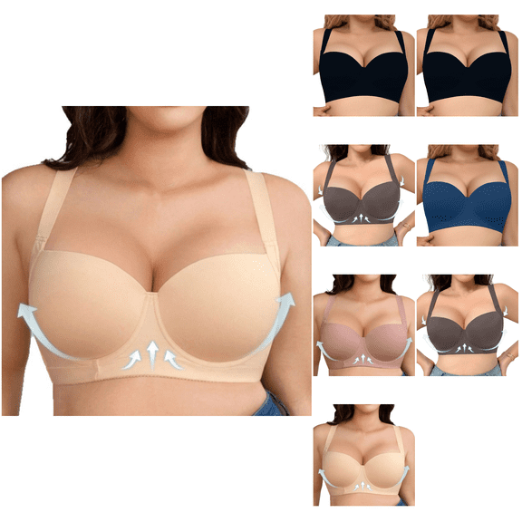 Ahuyic Womens Bra,Summer Plus Size Bra,Womens Fashion Sports Bra Underwear Bra Everyday Underwear,Black,XXL