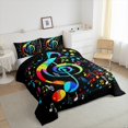 thumbnail image 3 of Castle Fairy Musical Notes 3pcs King Size Comforter Sets,Gradient Ombre Bedding Comforter Set,Music Theme Super Cozy Bedding Set,Luxury Teens Bedroom Decor,Reversible, 3 of 8