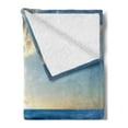thumbnail image 2 of Seascape Soft Flannel Fleece Throw Blanket, Summer Day Wave Foams on Sands and Sea Horizon, Cozy Plush for Indoor and Outdoor Use, 50" x 70", Multicolor, by Ambesonne, 2 of 5