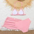 thumbnail image 4 of TOWED22 Girls Swimsuit 3 Piece Bathing Suits Summer Bikini Set Cover Up Skirt Floral Print Ruffle Swimwear for 5-12Y Pink,8-9 Y, 4 of 6