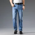 thumbnail image 2 of Pantalones vaqueros de verano para hombre, pantalones elásticos, pantalones vaqueros para hombre, pantalones cargo elásticos, estilo callejero japonés, otoño coreano 2024, pierna ancha, informal, XS, 2 of 5