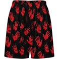 thumbnail image 3 of NICKSUN Shorts de Pyjama Amusants pour Hommes, Bas de Pyjama Courts Doux avec Poches, Imprimé Main Rouge, P, 3 of 6