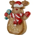 thumbnail image 3 of 14" LED Lighted Gingerbread Reindeer "NOEL" Tabletop Christmas Figurine, 3 of 6