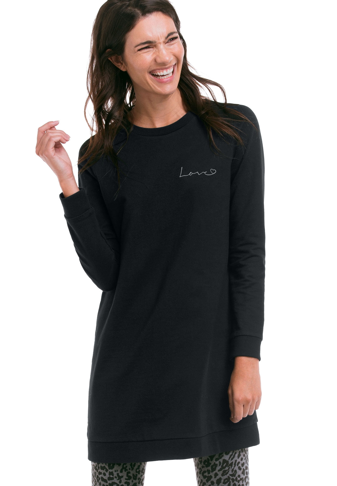 black tunic sweatshirt