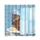 thumbnail image 1 of Cortina de de surtida cuadrada de 1,8 m Tela impermeable Lindo gato Gloria Cortina de ducha, 1 of 4