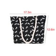 thumbnail image 3 of Vikakiooze Beach Bag White Print Horse Pattern Summer Large Beach Tote Bag Canvas Handbag Zipper Closure Shoulder Bag, 3 of 5