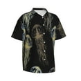 thumbnail image 2 of Bixox Men's Hawaiian Shirts Men's Jellyfish Print Short-Sleeve Shirt-Large, 2 of 8