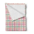 thumbnail image 2 of Abstract Soft Flannel Fleece Throw Blanket, Pastel Colored Checkered Tartan Pattern with Geometric Stripes Print, Cozy Plush for Indoor and Outdoor Use, 50" x 70", Mint Salmon Pale Pink, by Ambesonne, 2 of 5