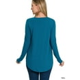 thumbnail image 3 of Zenana Plus Size Relaxed Fit Long Sleeve Round Neck & Hem Jersey Tee Shirt Top, 3 of 5
