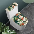 thumbnail image 3 of HELLHERO Christmas Snowman 2 Pieces Stretch Round Toilet Lid Dust Cover with Fits All Toilet Shapes for Adjustable, 3 of 8