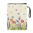 thumbnail image 2 of HELLHERO Tulip Butterfly Book Club Gifts Books Sleeve with Decorative Design Handle Polyester for Reading Lovers Notebook Reusable Pocket 11.4 Inch X 8.66 Inch, 2 of 8