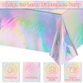 thumbnail image 3 of LAICAIW 4 Pack Iridescence Plastic Tablecloths Shiny Disposable Laser Rectangle Table Covers Holographic Foil Tablecloth Iridescent Party Decoration Birthday Bridal Wedding Christmas 54"x108"(Laser), 3 of 7
