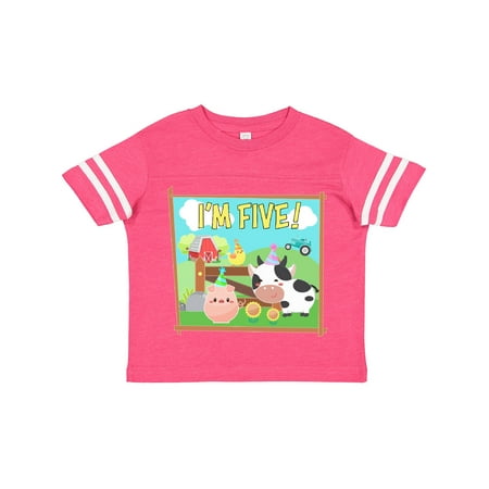 

Inktastic I m Five! Farm Animals Wearing Birthday Party Hats Gift Toddler Boy or Toddler Girl T-Shirt