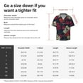 thumbnail image 2 of Cauagu Roses Skulls Men's Short Sleeve Button Down Hawaiian Shirt for Men Bowling Shirts Casual Summer Beach Shirt,3X-Large, 2 of 6