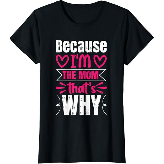 Im The Mom Mothers Day Retro Pink Heart Mama Momma T-Shirt