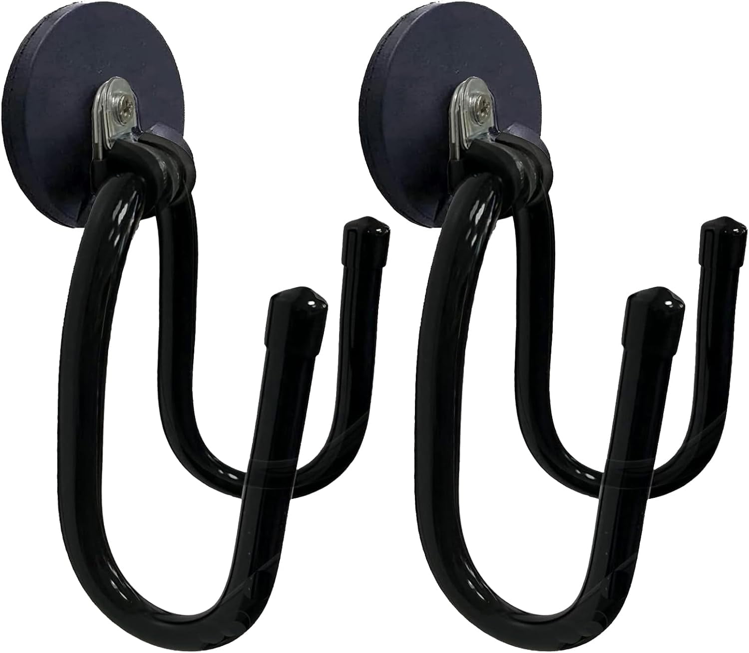RGHJAR-2 Pack Garage Magnetic Hooks Heavy Duty, Utility Magnet Storage Hooks,Garage Hanger&Organizer for Organizing Power Tools,Rake,Ropes,Pool Skimmer Net,Garden Tools,Pool Tools and More Equipment