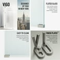 thumbnail image 5 of VIGO Arden 34 in. W x 78 in. H Frameless Fixed Shower Screen Door in Stainless Steel with 3/8 in. (10mm) Fluted Glass, 5 of 11