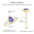 thumbnail image 5 of Rosec Jewels Tanzanite Teardrop Engagement Ring with Halo - 5X7 mm - Tanzanite Diamond Ring for Women - AAA Quality Certified, 18K Yellow Gold, US 3.50, 5 of 6