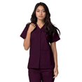 thumbnail image 5 of Adar Universal Double Pocket Snap Front Top (Available in 39 colors) - 604 - Eggplant - XS, 5 of 8