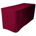 thumbnail image 2 of 5' ft Fitted Polyester Tablecloth SLIT BACK TableCover Trade show Booth 18 COLOR", (Color: burgundy), 2 of 2
